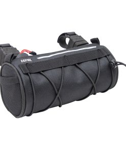Sacoche de Cintre Guidon-Guidon Velo Zefal Z Adventure F1 Noir Etanche Fixation Auto-Agrippantes - Clips (L 200 X L 90 X H 90mm - 1.2Litres) Charge Maxi 2Kgs
