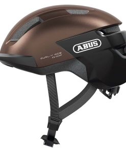 Casque Velo Adulte Abus Urbain Purl-Y Ace Marron Eclairage Integre Taille S (51-55Cm) Reglage Molette (Compatible S-Pedelec)