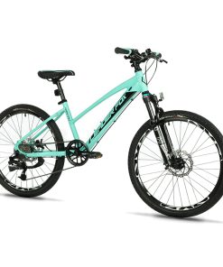 Velo Musculaire VTT 24 Leader Fox Capitan 2025 Fille Vert Mat 8V (Taille Enfant 135 À 145 Cm) -Mecanique A Disque-