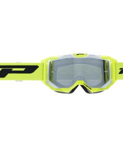Masque-Lunettes Cross Progrip 3303 Fl Vista Multilayered Jaune Fluo-Blanc Ecran Miroir Argent Anti-Rayures-Anti U.V.-Anti-Buee (Homologue Ce-En-N° Ac-96025 Rev.2)