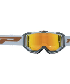 Masque-Lunettes Cross Progrip 3303 Fl Vista Multilayered Gris Fonce-Gris Ecran Miroir Orange Anti-Rayures-Anti U.V.-Anti-Buee (Homologue Ce-En-N° Ac-96025 Rev.2)