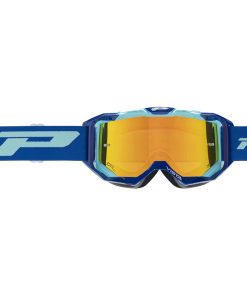 Masque-Lunettes Cross Progrip 3303 Fl Vista Multilayered Bleu-Turquoise Ecran Miroir Jaune Anti-Rayures-Anti U.V.-Anti-Buee (Homologue Ce-En-N° Ac-96025 Rev.2)