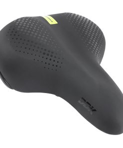 Selle City Newton Moderate A Memoire de Forme Noir 247X203mm Rail Acier Avec Elastomeres - Poignee Prise En Main -
