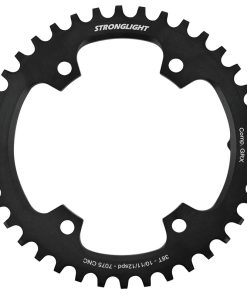 Plateau Gravel 4 Branches D.110Pour Shimano Grx Fc-Rx600-Rx610-Rx810-Rx820 Stronglight Mono Alu Noir 38 Dents - Epaisseur 3mm 10-11-12V.