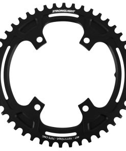 Plateau Gravel 4 Branches D.110Pour Shimano Grx Fc-Rx600-Rx610-Rx810-Rx820 Stronglight Mono Alu Noir 46 Dents - Epaisseur 3mm 10-11-12V.