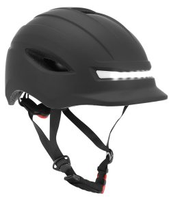 Casque Velo-Trottinette Adulte Urbain-City Cp02 Noir Eclairage Integre Avec Clignotant + Commande Au Cintre Guidon Taille L Reglage Molette - Selection Gravity-