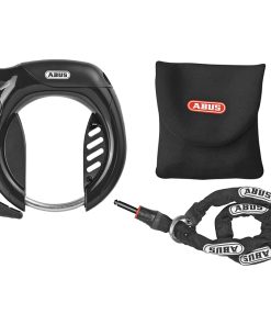 Antivol Velo Fer A Cheval Abus Pro Tectic 4960 Lh Noir + Chaine Antivol de Cadre + Sac Avec Serrure Integree - Securite Niveau 7-15 -