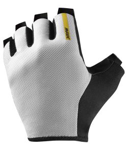 Gants Velo Court Mavic Essential Gel Mi-Saison Blanc L (Paire Sur Carte) Sans Velcro