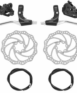 Frein A Disque VTT Mecanique Avant + Arriere Gravity Avec Cable et Disque 160mm + Adaptateur
