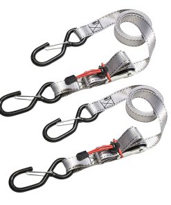 Sangle A Boucle Autobloquante Masterlock Largeur 25mm Longueur 1,80M Gris Capacite D'Arrimage 250Kg (Vendu A La Paire) -Certification Tuv-