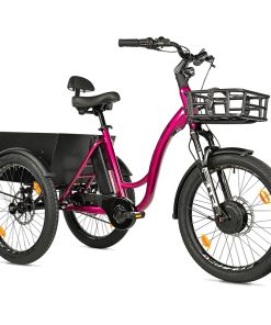 Tricycle Electrique-Vae City Leader Fox 24" Curtis 2025 Mixte Bordeaux Brillant 8V Shimano Nexus Moteur Roue Av Bafang 36V 45Nm Batterie 16,7Ah (Largeur Hors Tout 75Cm, Debattement 100mm)