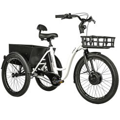 Tricycle Electrique-Vae City Leader Fox 24" Lovelo 2025 Mixte Blanc Brillant 3V Shimano Nexus Moteur Roue Av Bafang 36V 45Nm Batterie 16,7Ah (Avec Differentiel)