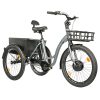 Tricycle Electrique-Vae City Leader Fox 24" Lovelo 2025 Mixte Gris Mat 3V Shimano Nexus Moteur Roue Av Bafang 36V 45Nm Batterie 16,7Ah (Avec Differentiel)