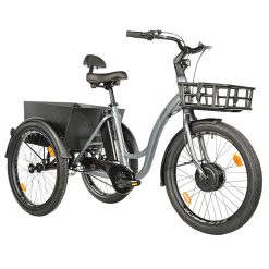 Tricycle Electrique-Vae City Leader Fox 24" Lovelo 2025 Mixte Gris Mat 3V Shimano Nexus Moteur Roue Av Bafang 36V 45Nm Batterie 16,7Ah (Avec Differentiel)