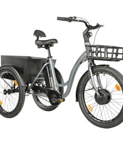 Tricycle Electrique-Vae City Leader Fox 24" Lovelo 2025 Mixte Gris Mat 3V Shimano Nexus Moteur Roue Av Bafang 36V 45Nm Batterie 16,7Ah (Avec Differentiel)