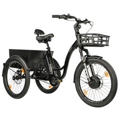 Tricycle Electrique-Vae City Leader Fox 24" Curtis 2025 Mixte Noir Brillant 8V Shimano Nexus Moteur Roue Av Bafang 36V 45Nm Batterie 16,7Ah (Largeur Hors Tout 75Cm, Debattement 100mm)
