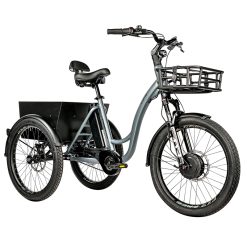 Tricycle Electrique-Vae City Leader Fox 24" Curtis 2025 Mixte Gris Mat 8V Shimano Nexus Moteur Roue Av Bafang 36V 45Nm Batterie 16,7Ah (Largeur Hors Tout 75Cm, Debattement 100mm)