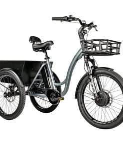Tricycle Electrique-Vae City Leader Fox 24" Curtis 2025 Mixte Gris Mat 8V Shimano Nexus Moteur Roue Av Bafang 36V 45Nm Batterie 16,7Ah (Largeur Hors Tout 75Cm, Debattement 100mm)