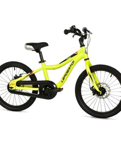 Velo Musculaire Enfant 18 Pouces Leader Fox Fox 2025 Jaune Monovitesse Cadre Alu (Taille Enfant 115 À 125 Cm) -Mecanique A Disque -