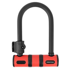 Antivol Velo U Newton Diam 13 mm Avec Cable Avec Support Noir-Rouge (2 Cles) -Niveau Securite 6-