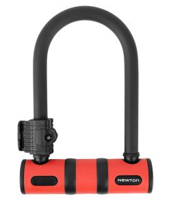 Antivol Velo U Newton Diam 13 mm Avec Cable Avec Support Noir-Rouge (2 Cles) -Niveau Securite 6-