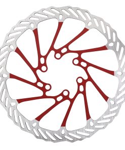Disque de Frein Trottinette 6 Trous Diam 160mm Argent-Rouge (Waves) -Selection Gravity-