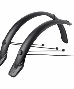 Garde Boue Tringles 20'' Eurofender Tempo Arrondi 58mm Noir Mat (Paire) Avec Fixation Doubles Tringles Amovibles Noires