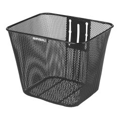 Panier Avant Acier Nid Abeille Basil Bilbao Noir (22X26X27 Cm) -Vendu Avec Fixation Potence Plongeur