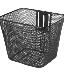 Panier Avant Acier Nid Abeille Basil Bilbao Noir (22X26X27 Cm) -Vendu Avec Fixation Potence Plongeur