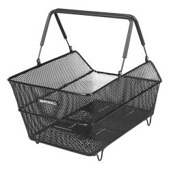 Panier Arriere Acier Nid Abeille Basil Cento Noir Compatible Systeme Mik - Commander 211726 - (Si Pas Fourni Sur Le Velo, Ajouter 155681) (45 X 33 X 24 Cm)