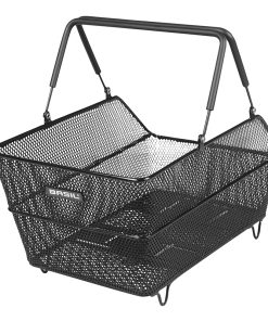 Panier Arriere Acier Nid Abeille Basil Cento Noir Compatible Systeme Mik - Commander 211726 - (Si Pas Fourni Sur Le Velo, Ajouter 155681) (45 X 33 X 24 Cm)