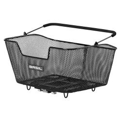 Panier Arriere Acier Nid Abeille Basil Base Medium Noir Pour Fixation Systeme Mik Ideal Pour E-Bike-Vae (L43Xl30Xh23Cm)