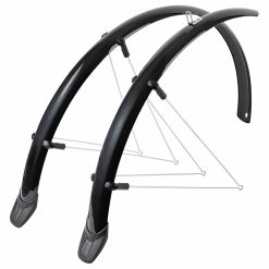 Garde Boue City-VTC Tringles 28'' Eurofender Rapido 46mm Noir (Paire) Avec Fixation Rapido
