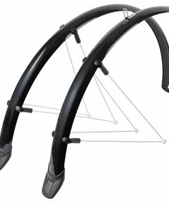 Garde Boue City-VTC Tringles 28'' Eurofender Rapido 46mm Noir (Paire) Avec Fixation Rapido