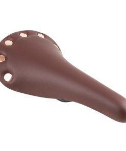 Selle Newton Route Vintage Colori Marron Avec Rivets Rail Acier 263X148mm