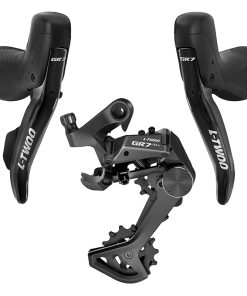 Levier-Manette Gravel Hydraulique LTWOO 1X10V. (Paire) Avec Derailleur Arriere Gr7 pour Pignon Max 46 Dents Noir -Huile Minerale- (Montage Atelier)