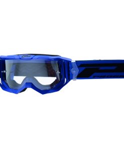 Masque-Lunettes Cross Progrip 3300 TR Vision Go Bleu Mat Ecran Transparent Anti-Rayures-Anti U.V.-Anti-Buee (Homologue Ce-En-N° Ac-96025 Rev.2)