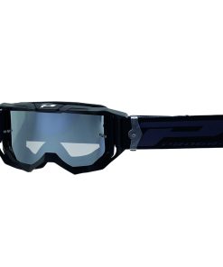 Masque-Lunettes Cross Progrip 3300 Fl Vision Go Multilayered Noir Mat Ecran Miroir Argent Anti-Rayures-Anti U.V.-Anti-Buee (Homologue Ce-En-N° Ac-96025 Rev.2)