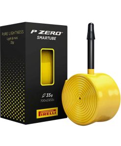 Chambre a Air Velo 700 X 23-32 Pirelli P Zero Smartube Tpu Valve Presta Jaune - Noir 80 mm