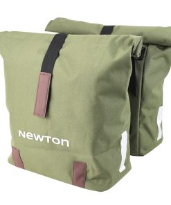 Sacoche Arriere Velo Double Newton Vert 22L Fixation Sangles Sur Porte Bagage (35X12X27Cm) Fermeture Pliant Anti-Pluie