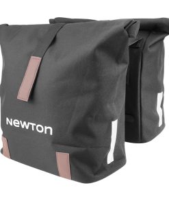 Sacoche Arriere Velo Double Newton Noir 22L Fixation Sangles Sur Porte Bagage (35X12X27Cm) Fermeture Pliant Anti-Pluie