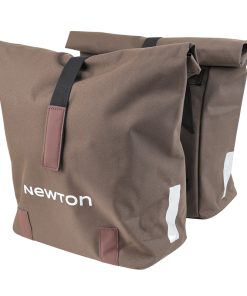 Sacoche Arriere Velo Double Newton Marron 22L Fixation Sangles Sur Porte Bagage (35X12X27Cm) Fermeture Pliant Anti-Pluie