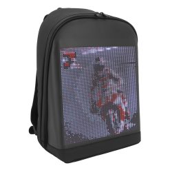 Sac A Dos Connecte Ecran Led Dynamique 25X25 Cm Noir (Connexion Via Smartphone-Application) (Homologue Ce)