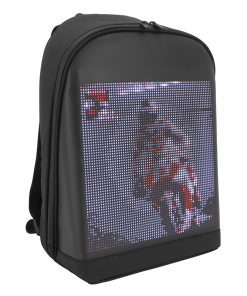 Sac A Dos Connecte Ecran Led Dynamique 25X25 Cm Noir (Connexion Via Smartphone-Application) (Homologue Ce)