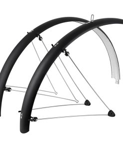 Garde Boue City-VTC Tringles 28'' Stronglight Tour 54mm Noir Mat (Paire) Avec Fixation Classic Tringles Inox