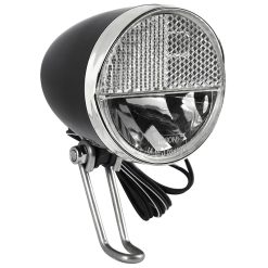 Eclairage Velo Pour Moyeu Dynamo Avant Sur Fourche Type Hollandais 30 Lux Bouton Switch On-Off