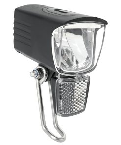 Eclairage Velo Pour Moyeu Dynamo Avant Sur Fourche Marwi Extreme 80 Lux Noir Bouton Switch On-Off