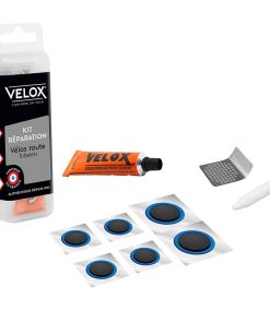 Kit Reparation Pneu Tubeless Route Velox Par L'Interieur Avec Rustines - Boite (Colle 5G + 4 Patchs 15mm + 2 Patchs 25mm + 1 Rape Metal)