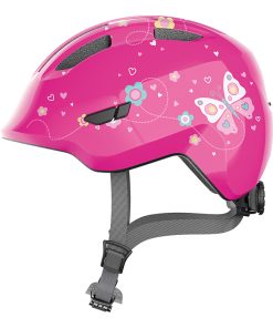 Casque Velo Enfant Abus Smiley 3.0 Butterfly Rose Taille 50-55Cm Avec Molette