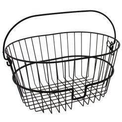 Panier Avant Acier Fil Klickfix Standardkorb 16L Noir Avec Anse Fixation Sur Cintre Guidon (41X19X30Cm) (Livre Sans Fixation)
